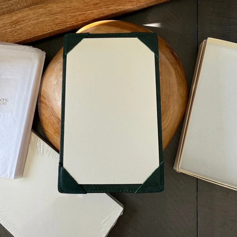 FWA Monogrammed Leather Writing Pad‎ Folio with Paper Refills & Box